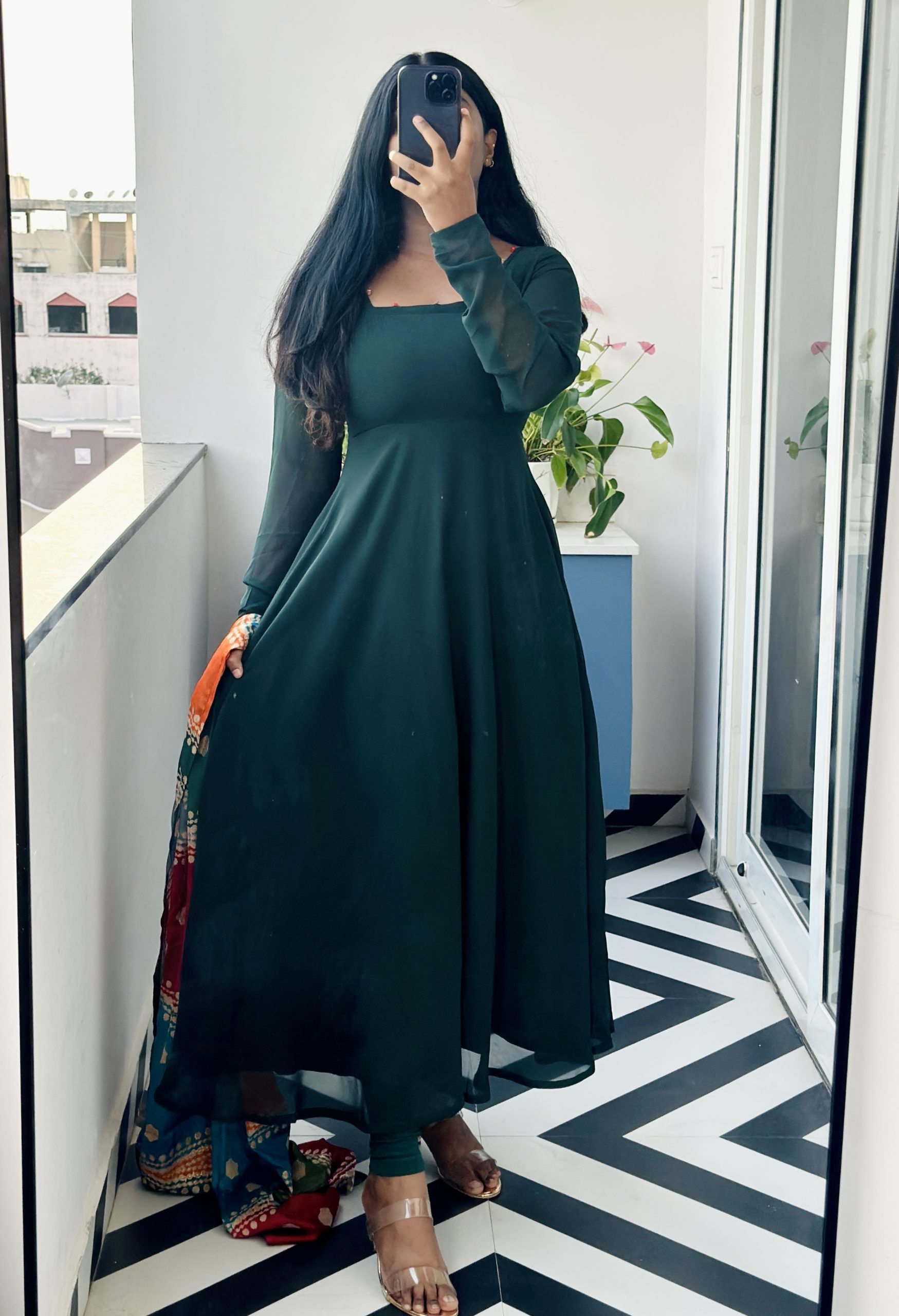 Dark green Anarkali set - Image 4