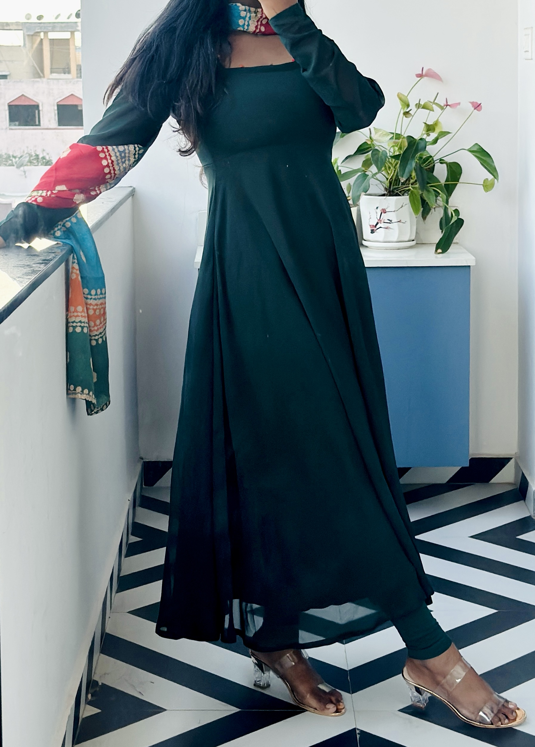 Dark green Anarkali set - Image 2