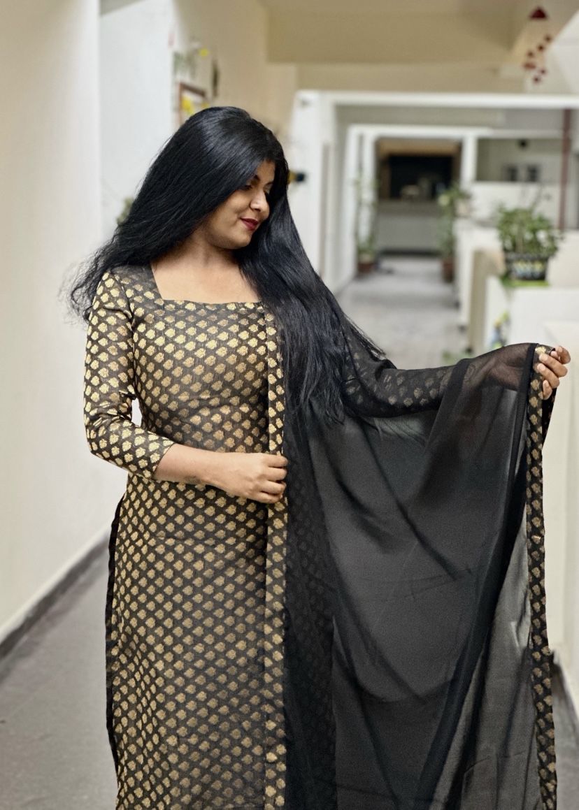 Black corset Banarasi kurti